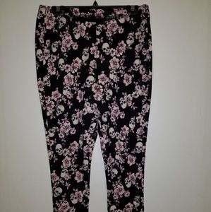 Torrid skull and cherry blossom leggings